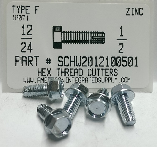 #12-24X1/2 HEX WASHER HEAD THREAD CUTTING SCREW