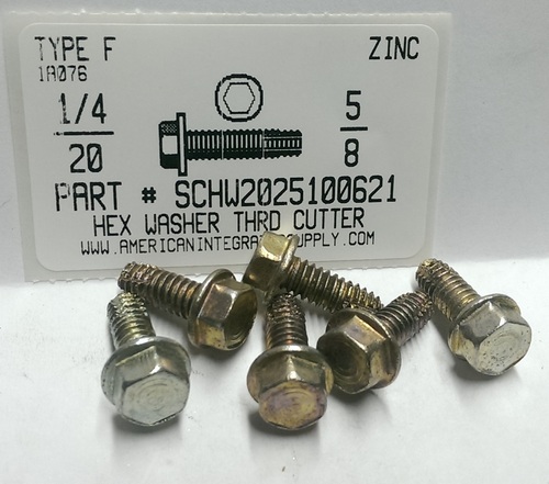 1/4-20X5/8 HEX WASHER HEAD THREAD CUTTING SCREW