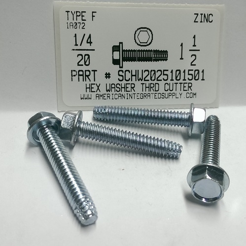 1/4-20X1-1/2 HEX WASHER HEAD THREAD CUTTING SCREW