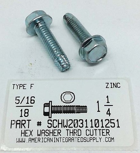 5/16-18X1-1/4 HEX WASHER HEAD THREAD CUTTING SCREW