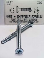 #12-24X2-1/2 FLAT HEAD PHILLIPS SELF DRILLING SCREW #4PT W/WINGS STEEL ZINC PLATED
