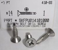 1/4X1 FLAT HEAD PHILLIPS SELF DRILLING SCREW #3 PT 410 STAINLESS STEEL