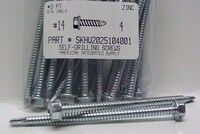 #14X4 HEX WASHER HEAD SELF DRILLING SCREW #3 POINT STEEL ZINC PLATED