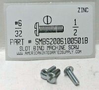 #6-32X1/2 BINDING HEAD SLOTTED MACHINE SCREW STEEL ZINC PLATED (DISCONTINUED)