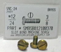 #12-24X3/8 BINDING HEAD SLOTTED MACHINE SCREW BRASS (DISCONTINUED)