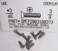 #3-48X3/8 FLAT HEAD PHILLIPS MACHINE SCREW STEEL CAD