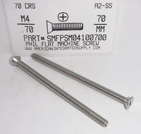M4-.70X70MM FLAT HEAD PHILLIPS MACHINE SCREW A2 STAINLESS STEEL D965