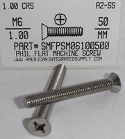 M6-1.00X50MM FLAT HEAD PHILLIPS MACHINE SCREW