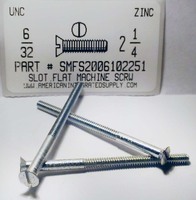 #6-32X2-1/4 FLAT HEAD SLOTTED MACHINE SCREW STEEL ZINC PLATED