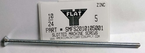 #10-24X5 FLAT HEAD SLOTTED MACHINE SCREW STEEL ZINC PLATED