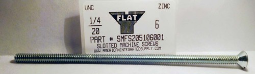 1/4-20X6 FLAT HEAD SLOTTED MACHINE SCREW STEEL ZINC PLATED
