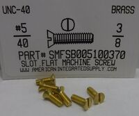 #5-40X3/8 FLAT HEAD SLOTTED MACHINE SCREW BRASS
