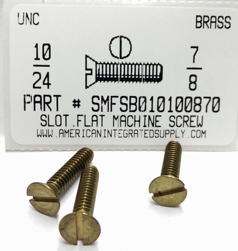 #10-24X7/8 FLAT HEAD SLOTTED MACHINE SCREW BRASS