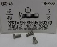 #5-40X3/8 FLAT HEAD SLOTTED MACHINE SCREW 18-8 STAINLESS STEEL