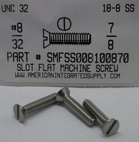 #8-32X7/8 FLAT HEAD SLOTTED MACHINE SCREW 18-8 STAINLESS STEEL