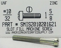 #10-32X1-5/8 FILLISTER SLOTTED MACH SCREW STEEL ZINC PLATED 1-1/16
