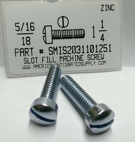 5/16-18X1-1/4 FILLISTER HEAD SLOTTED MACHINE SCREW STEEL ZINC PLATED (DISCONTINUED)
