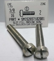 3/8-16X2 FILLISTER HEAD SLOTTED MACHINE SCREW STEEL ZINC PLATED