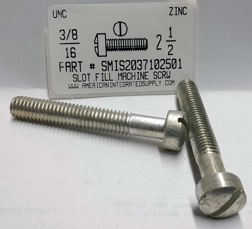 3/8-16X2-1/2 FILLISTER HEAD SLOTTED MACHINE SCREW STEEL ZINC PLATED (DISCONTINUED)