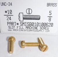 #10-24X5/8 FILLISTER HEAD SLOTTED MACHINE SCREW BRASS