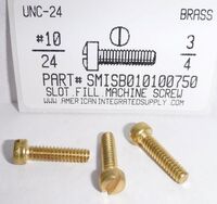 #10-24X3/4 FILLISTER HEAD SLOTTED MACHINE SCREW BRASS