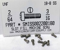 #2-64X3/16 FILLISTER HEAD SLOTTED MACHINE SCREW 18-8 STAINLESS STEEL (DISCONTINUED)