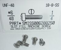 #6-40X1/4 FILLISTER HEAD SLOTTED MACHINE SCREW 18-8 STAINLESS STEEL