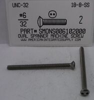 #6-32X2 OVAL HEAD SPANNER DRIVE MACHINE SCREW 18-8 STAINLESS STEEL