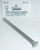 1/4-20X4 OVAL HEAD PHILLIPS MACHINE SCREW 18-8 STAINLESS STEEL