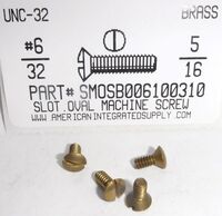 #6-32X5/16 OVAL HEAD SLOTTED MACHINE SCREW BRASS (DISCONTINUED)