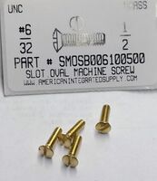#6-32X1/2 OVAL HEAD SLOTTED MACHINE SCREW BRASS