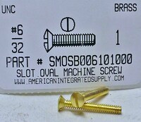 #6-32X1 OVAL HEAD SLOTTED MACHINE SCREW BRASS