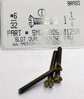 #6-32X1-1/4 OVAL HEAD SLOTTED MACHINE SCREW BRASS