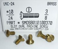 #10-24X3/8 OVAL HEAD SLOTTED MACHINE SCREW BRASS