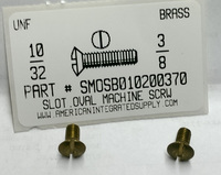 #10-32X3/8 OVAL HEAD SLOTTED MACHINE SCREW BRASS