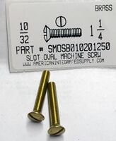 #10-32X1-1/4 OVAL HEAD SLOTTED MACHINE SCREW BRASS