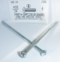 #10-24X4 PAN HEAD COMBO SLOTTED PHILLIPS MACHINE SCREW STEEL ZINC PLATED