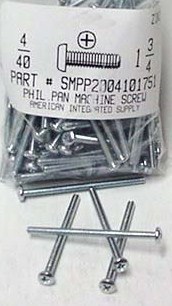 #4-40X1-3/4 PAN HEAD PHILLIPS MACHINE SCREW STEEL ZINC PLATED