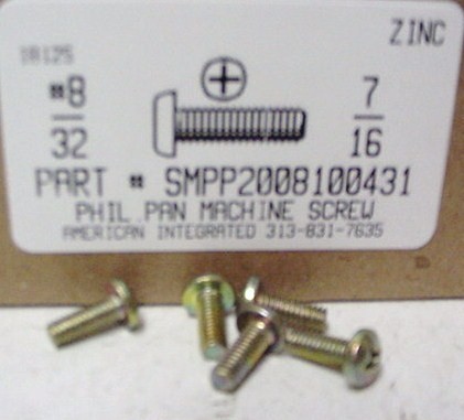 #8-32X7/16 PAN HEAD PHILLIPS MACHINE SCREW STEEL ZINC PLATED