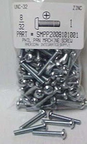 #8-32X1 PAN HEAD PHILLIPS MACHINE SCREW STEEL ZINC PLATED