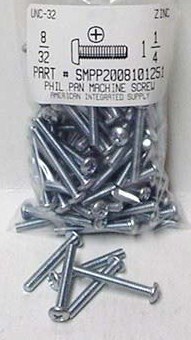 #8-32X1-1/4 PAN HEAD PHILLIPS MACHINE SCREW STEEL ZINC PLATED