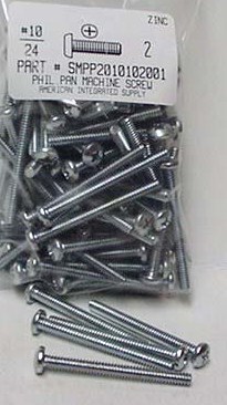 #10-24X2 PAN HEAD PHILLIPS MACHINE SCREW STEEL ZINC PLATED