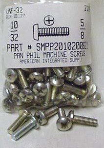 #10-32X5/8 PAN HEAD PHILLIPS MACHINE SCREW STEEL ZINC PLATED