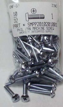 #10-32X1 PAN HEAD PHILLIPS MACHINE SCREW STEEL ZINC PLATED