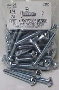 1/4-20X2 PAN HEAD PHILLIPS MACHINE SCREW STEEL ZINC PLATED