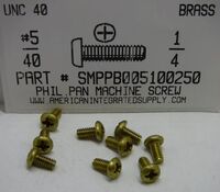 #5-40X1/4 PAN HEAD PHILLIPS MACHINE SCREW BRASS