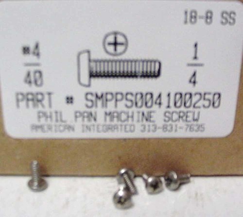 #4-40X1/4 PAN HEAD PHILLIPS MACHINE SCREW 18-8 STAINLESS STEEL