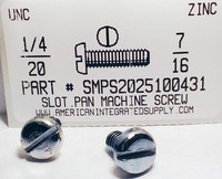 1/4-20X7/16 PAN HEAD SLOTTED MACHINE SCREW STEEL ZINC PLATED