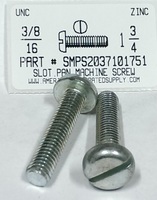 3/8-16X1-3/4 PAN HEAD SLOTTED MACHINE SCREW STEEL ZINC PLATED