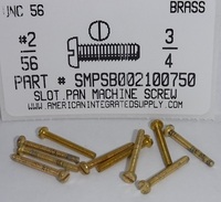 #2-56X3/4 PAN HEAD SLOTTED MACHINE SCREW BRASS